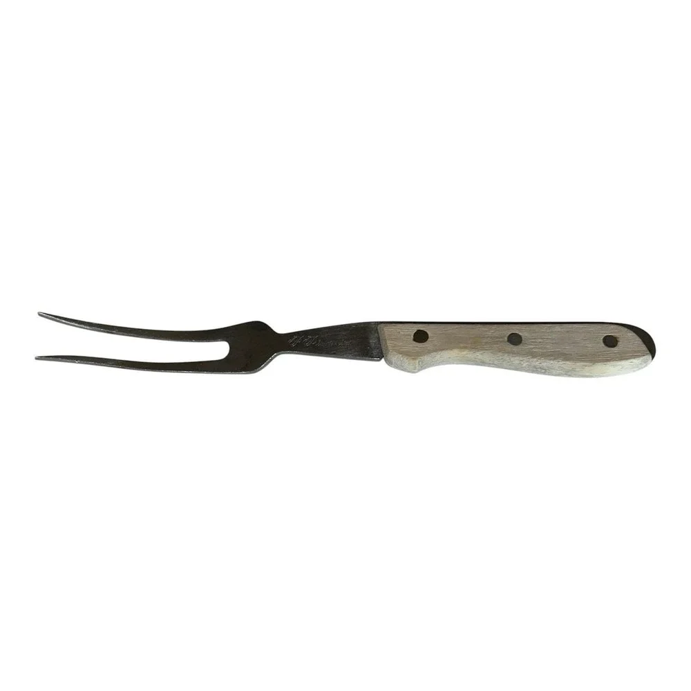 Vintage Carving Fork Serving Fork Stainless Steel Japan Wood Rivet Handle
